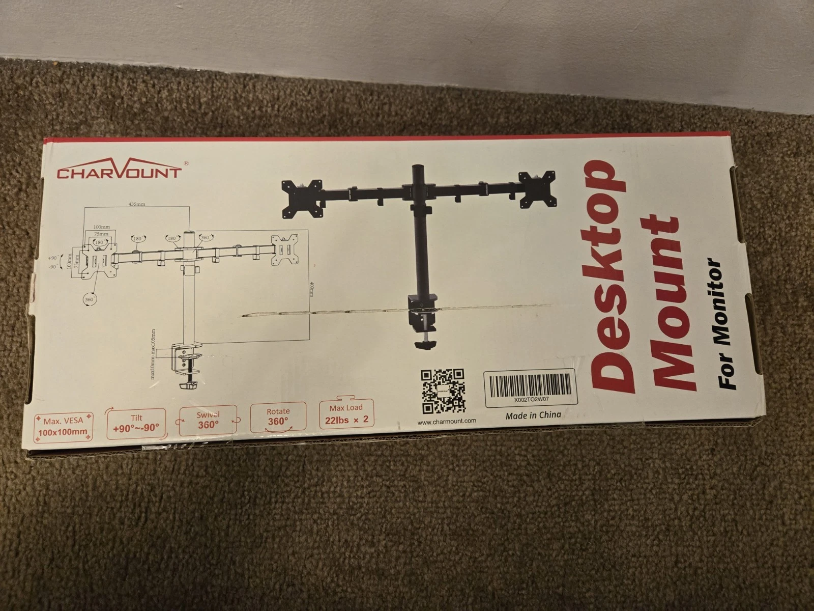 Charmount Double Monitor Arm (CT-LCD-DSA1102) - Image 2