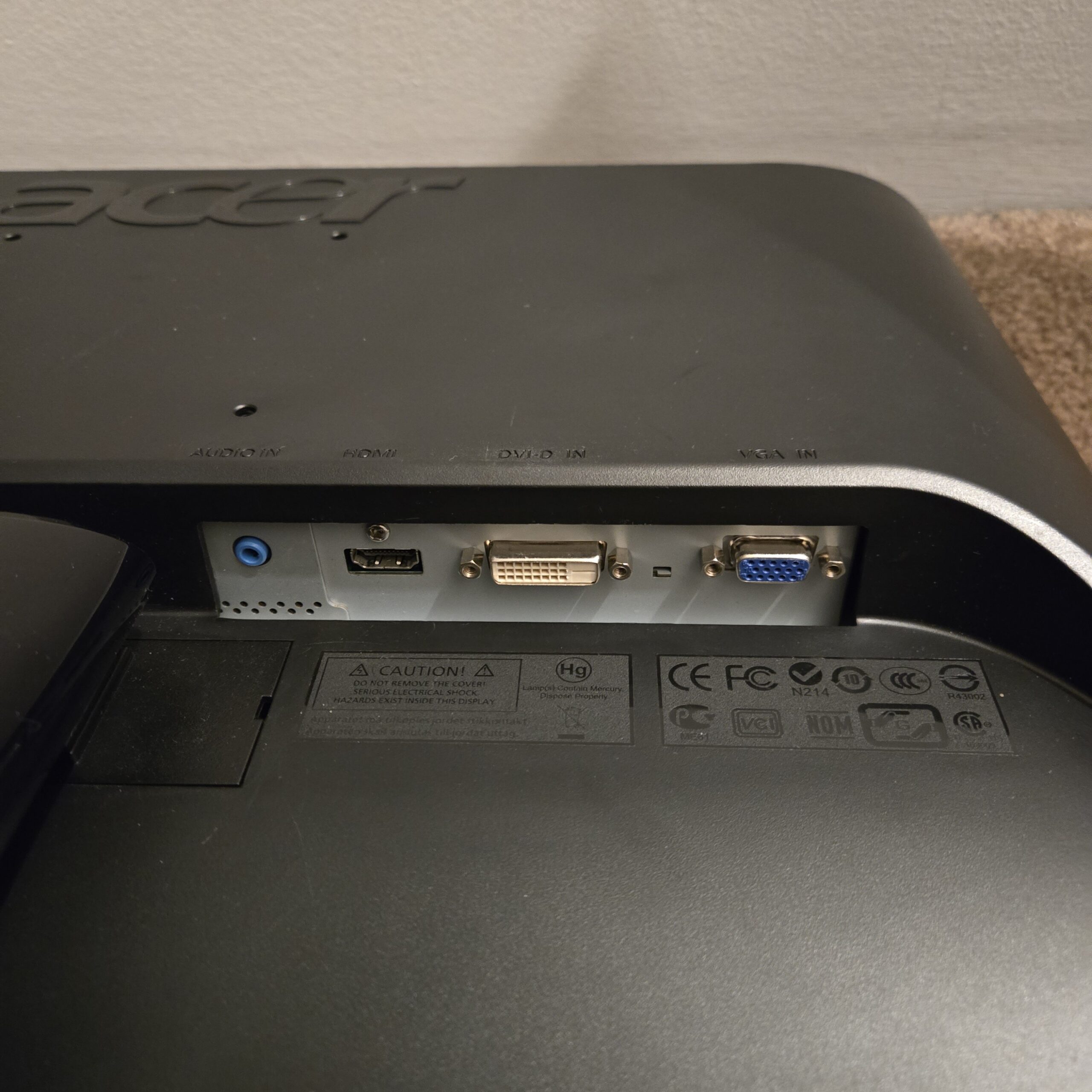 Acer H213H 21.5" Monitor HDMI DVI VGA Tested Working w/ Power Cord Clean - Image 2