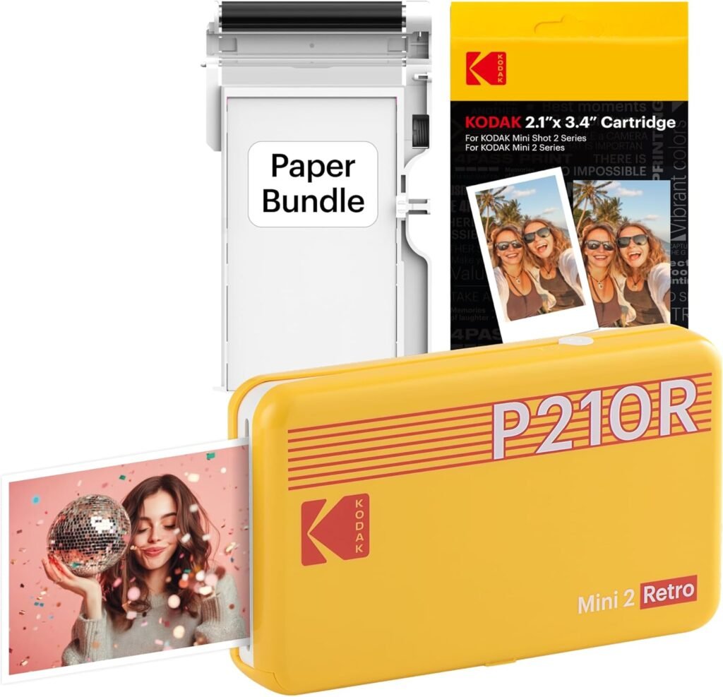 KODAK Mini 2 Retro P210R Portable Photo Printer – Bluetooth 2.1x3.4" Photos New