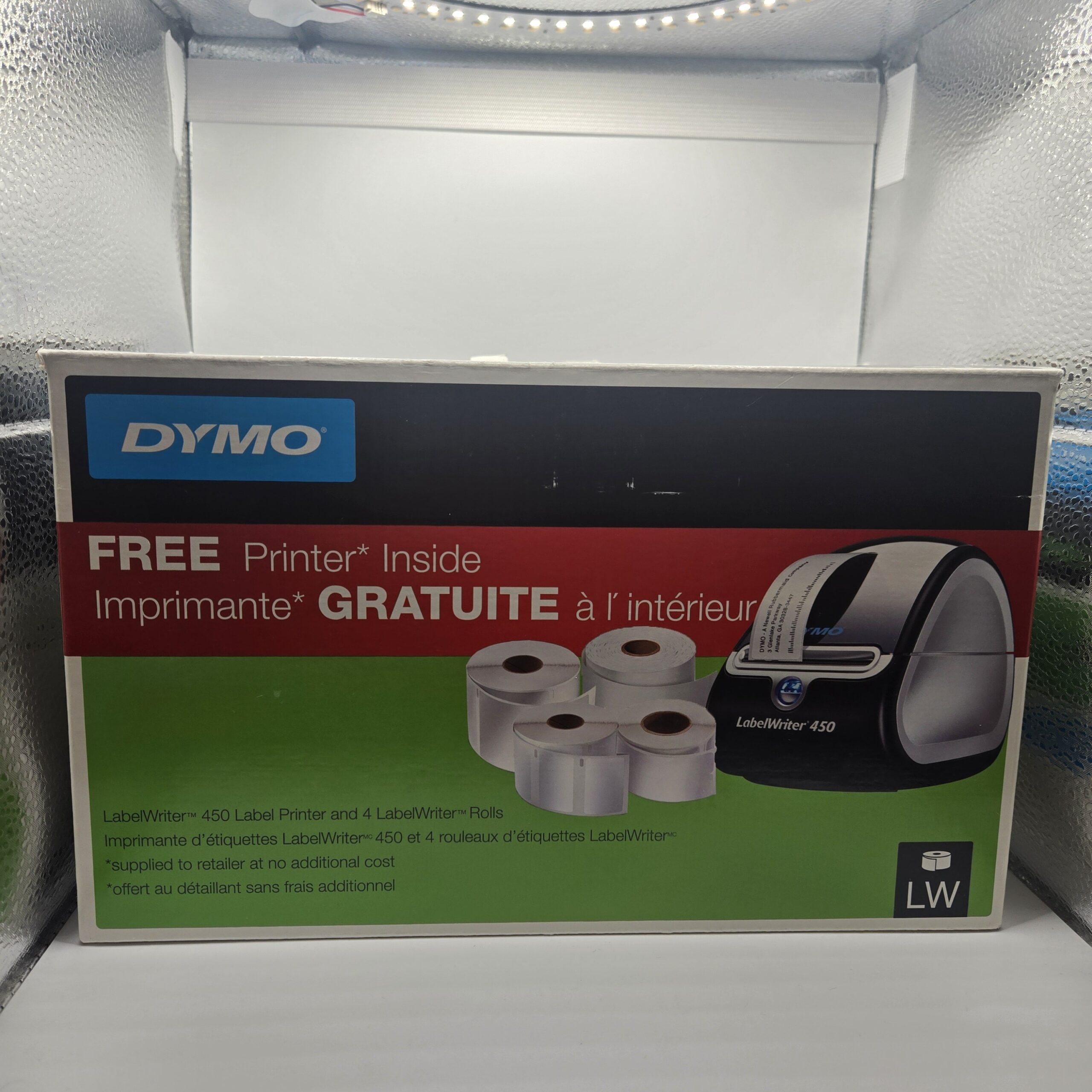 DYMO LabelWriter 450 170110 Thermal Printer + Box, 4 Rolls, Adapter USB