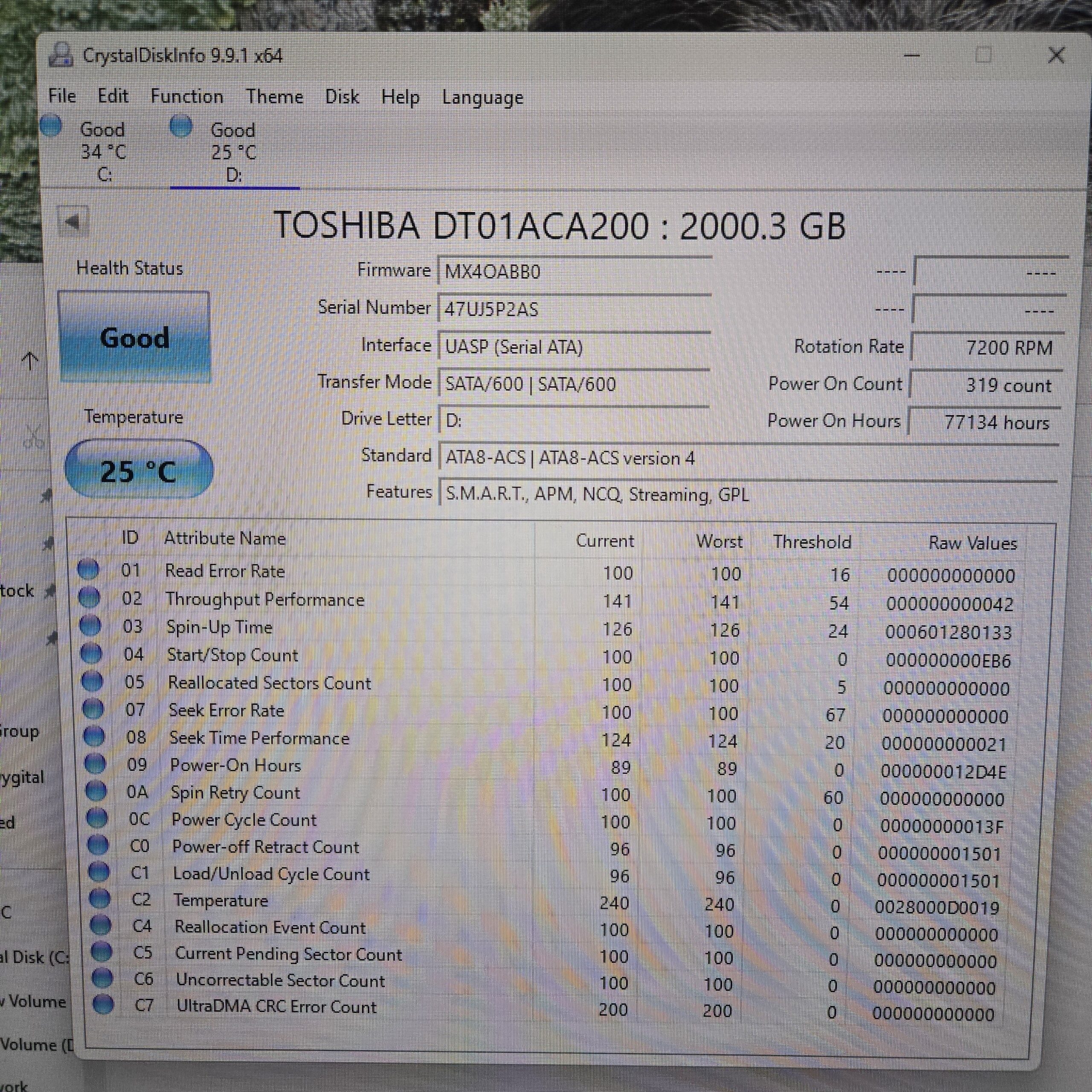Toshiba 2TB 3.5" SATA HDD Hard Drive DT01ACA200 Desktop Internal Tested Good - Image 3