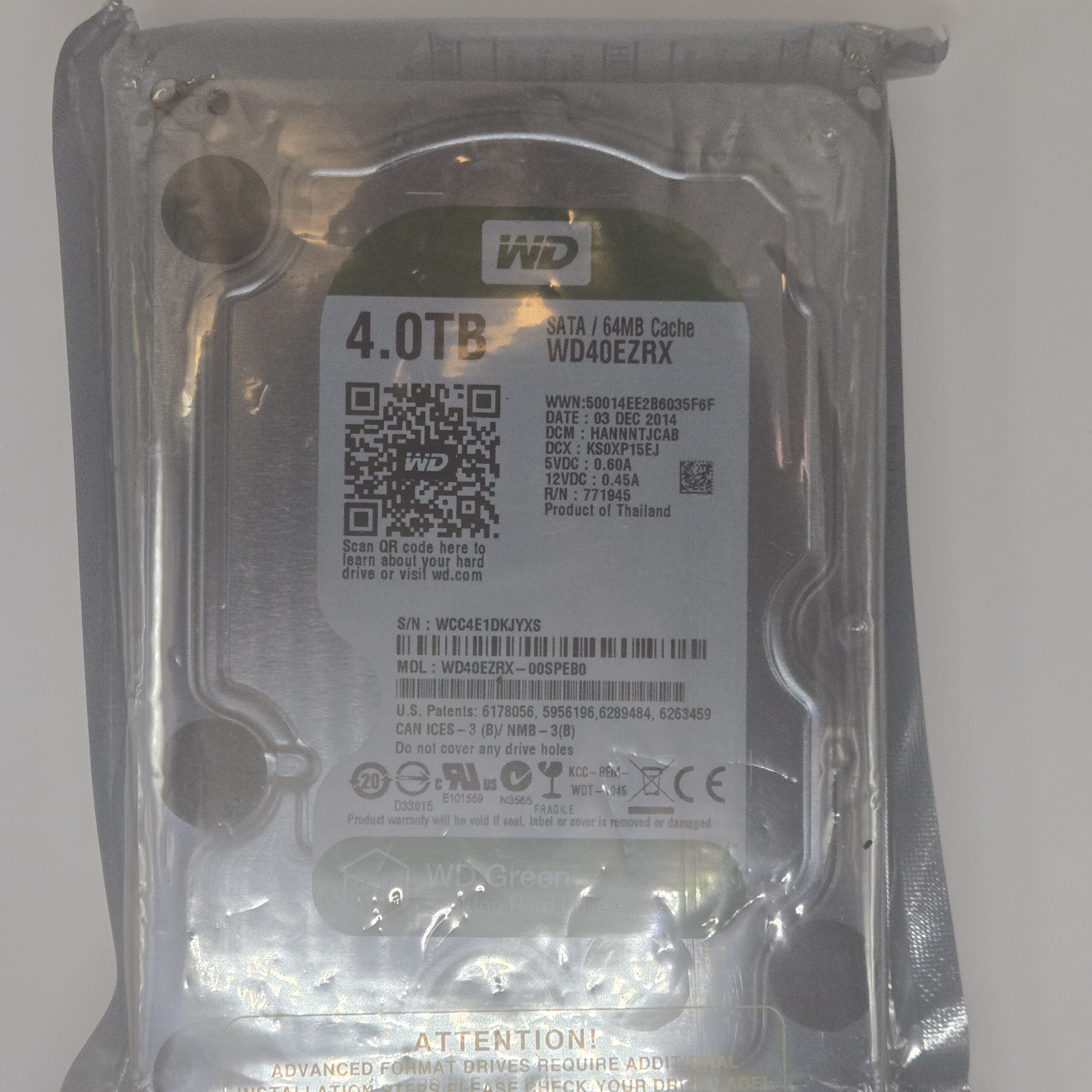Western Digital WD Green 4TB SATA 3.5" Desktop HDD WD40EZRX NEW SEALED Genuine