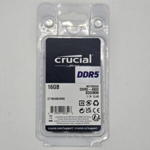 Crucial 16GB DDR5 4800MHz Laptop RAM SODIMM CT16G48C40S5 CL40 New Sealed